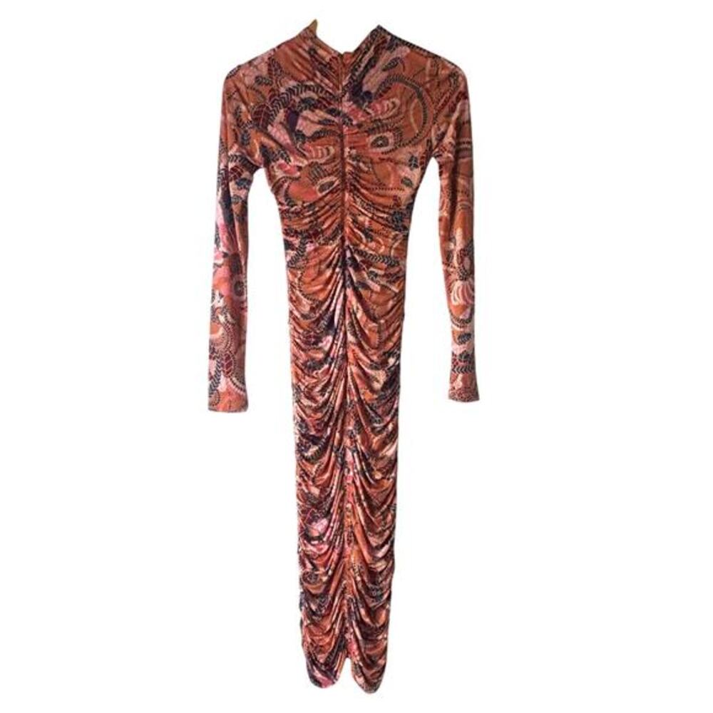 A.L.C. Ansel Long‑Sleeve Ruched Bodycon Midi Dress‎ - Picture 14 of 14